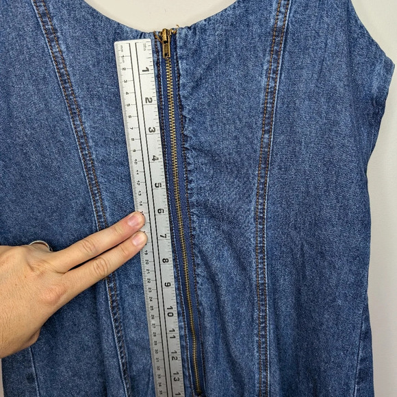 NWT Joie Sleeveless Mini Midi 100% Cotton Blue Denim Dress Women Small - Picture 10 of 10